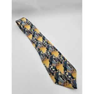 J Garcia Tie Lizard Board‎ Collection 8 Silk 3.75" Wide USA Abstract Yellow Blue